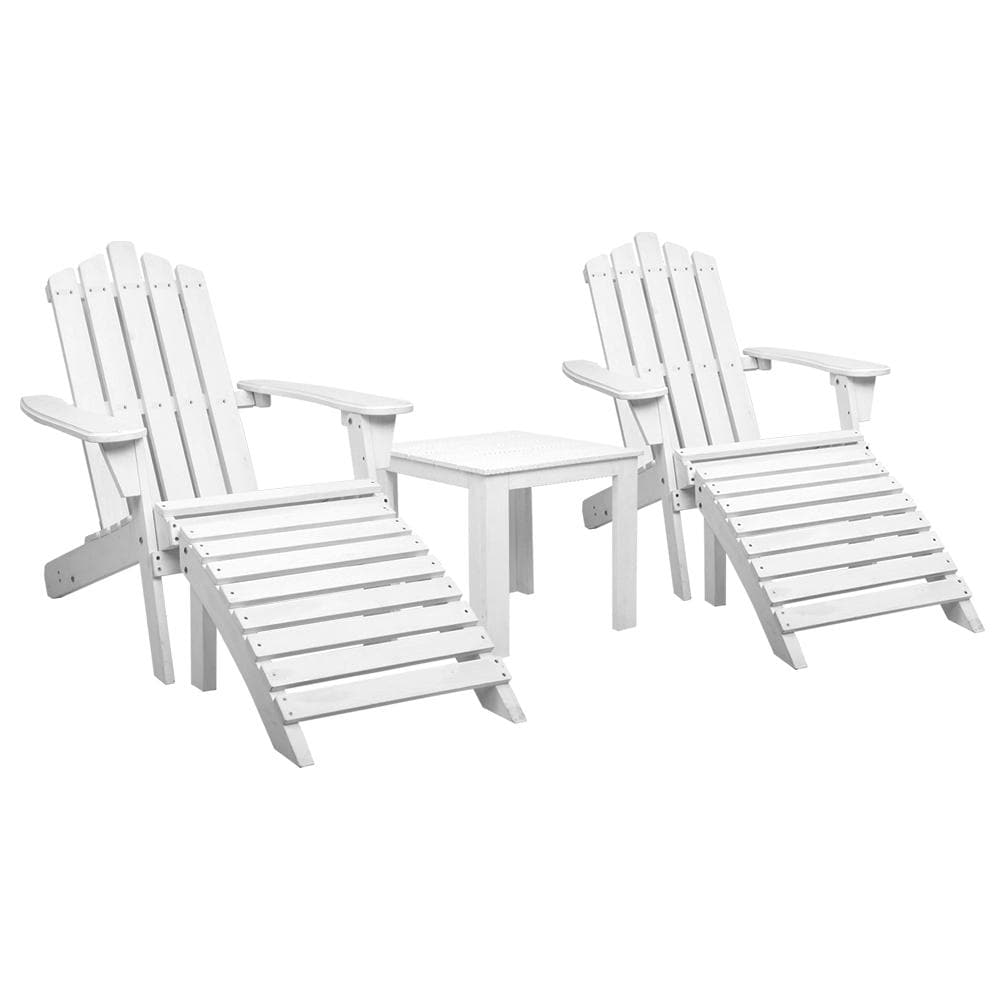 Gardeon Outdoor Sun Lounge Beach Chairs Table Setting Wooden Adirondack Patio Chair - Newstart Furniture