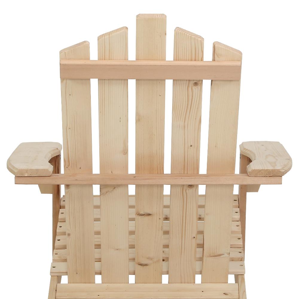 Gardeon Outdoor Sun Lounge Beach Chairs Table Setting Wooden Adirondack Patio Chair Light Wood Tone - Newstart Furniture