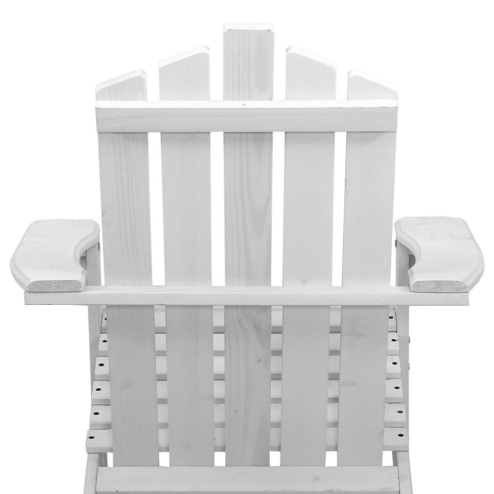 Gardeon Outdoor Sun Lounge Beach Chairs Table Setting Wooden Adirondack Patio Chair White - Newstart Furniture