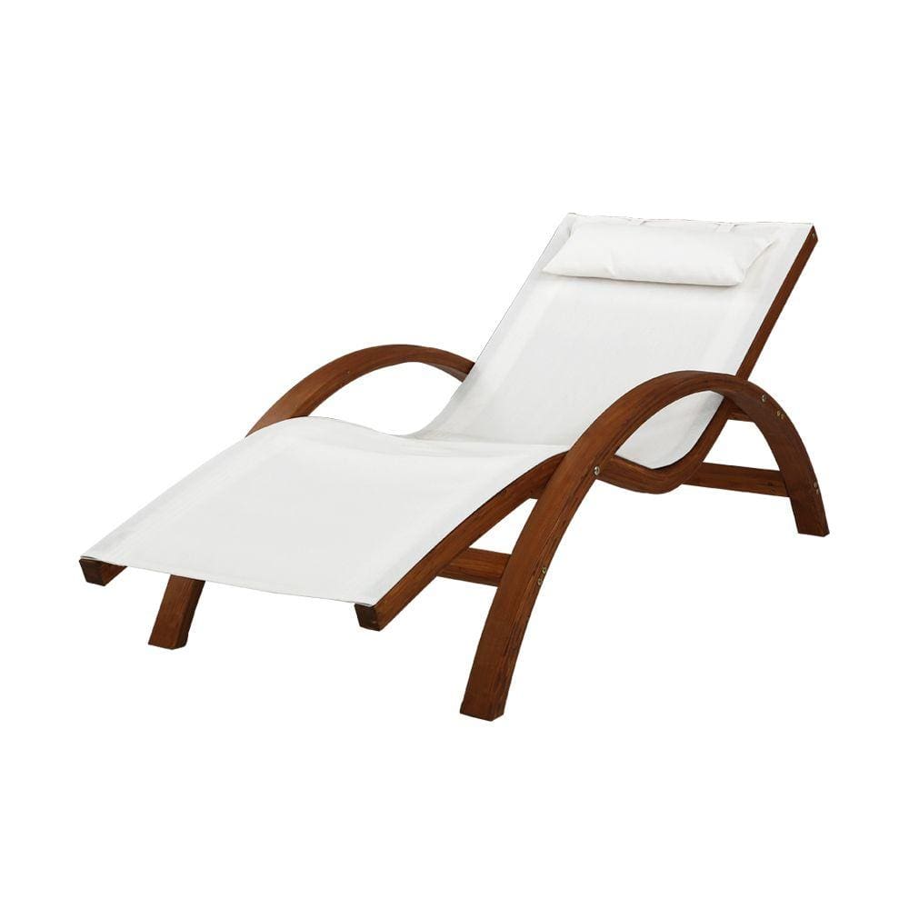 Gardeon Outdoor Wooden Sun Lounge Setting Day Bed Chair Garden Patio Furniture - Newstart Furniture