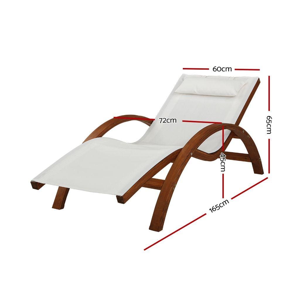 Gardeon Outdoor Wooden Sun Lounge Setting Day Bed Chair Garden Patio Furniture - Newstart Furniture