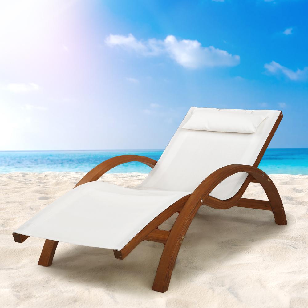 Gardeon Outdoor Wooden Sun Lounge Setting Day Bed Chair Garden Patio Furniture - Newstart Furniture