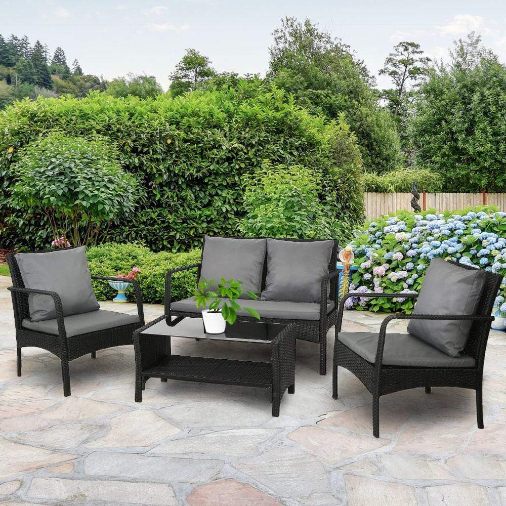 Gardeon Outdoor Furniture Lounge Table Chairs Garden Patio Wicker Sofa Set - Newstart Furniture