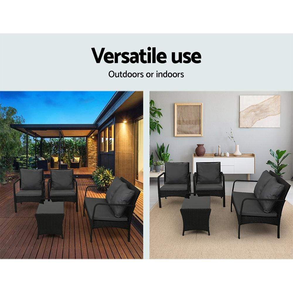 Gardeon Outdoor Furniture Lounge Table Chairs Garden Patio Wicker Sofa Set - Newstart Furniture