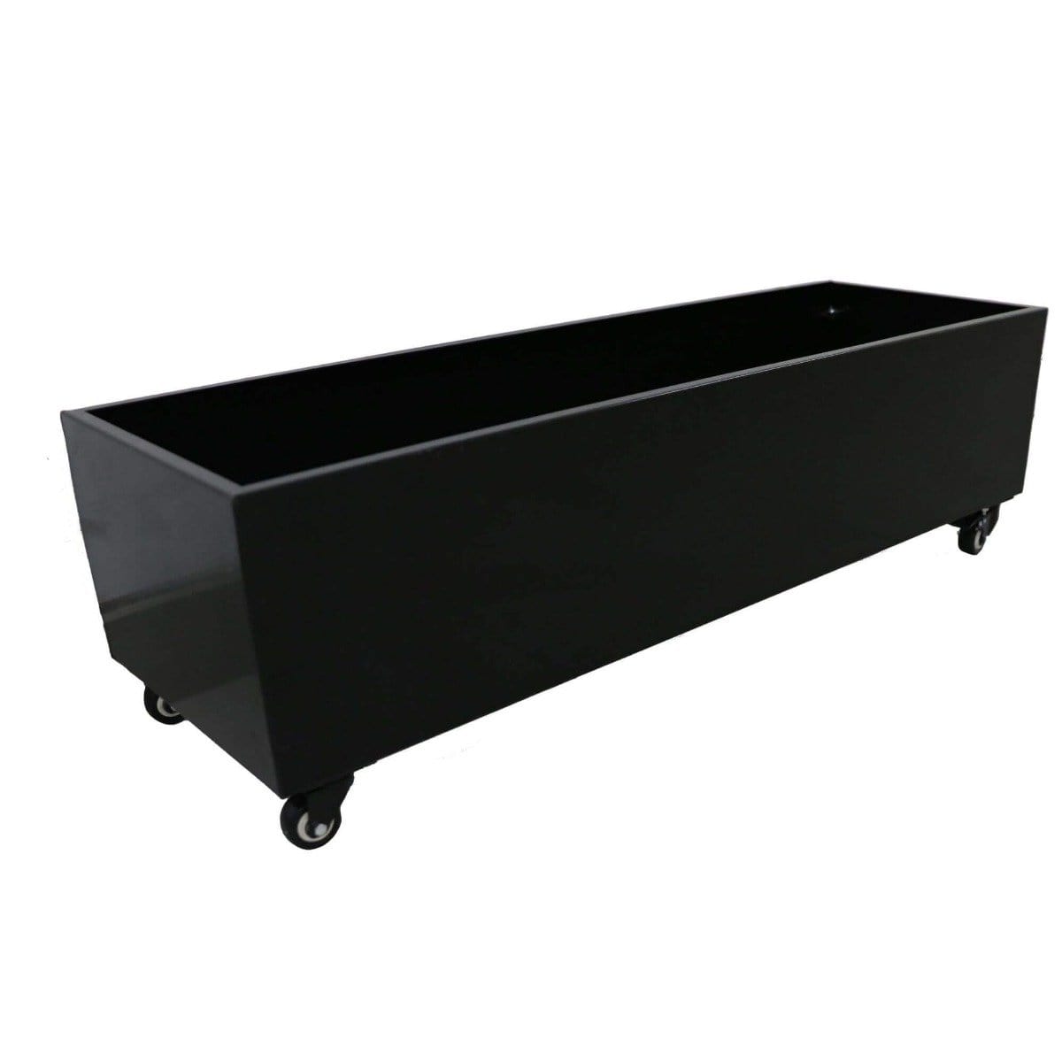 Black Metal Versatility Planter Medium with Wheels - Newstart Furniture