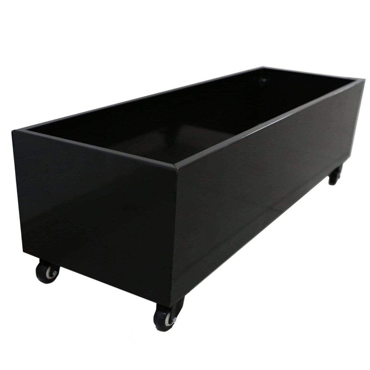 Black Metal Versatility Planter Medium with Wheels - Newstart Furniture