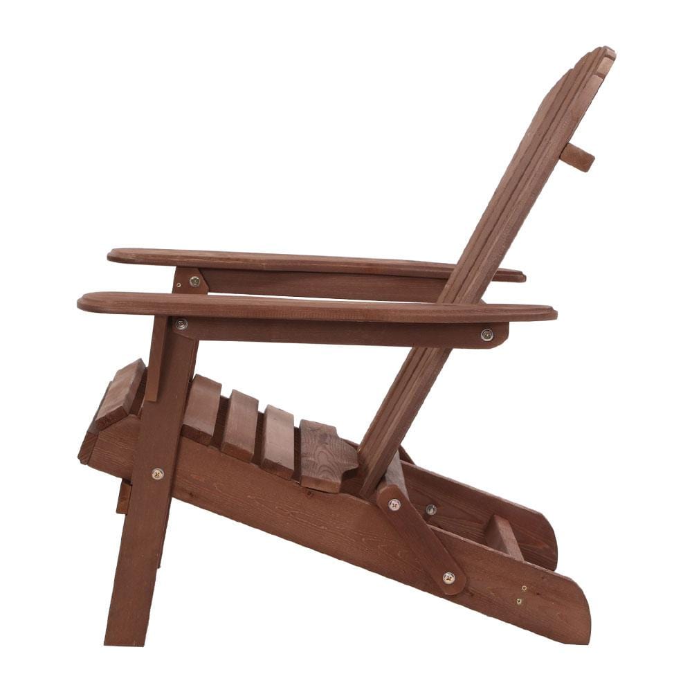 Gardeon Outdoor Folding Beach Camping Chairs Table Set Wooden Adirondack Lounge - Newstart Furniture