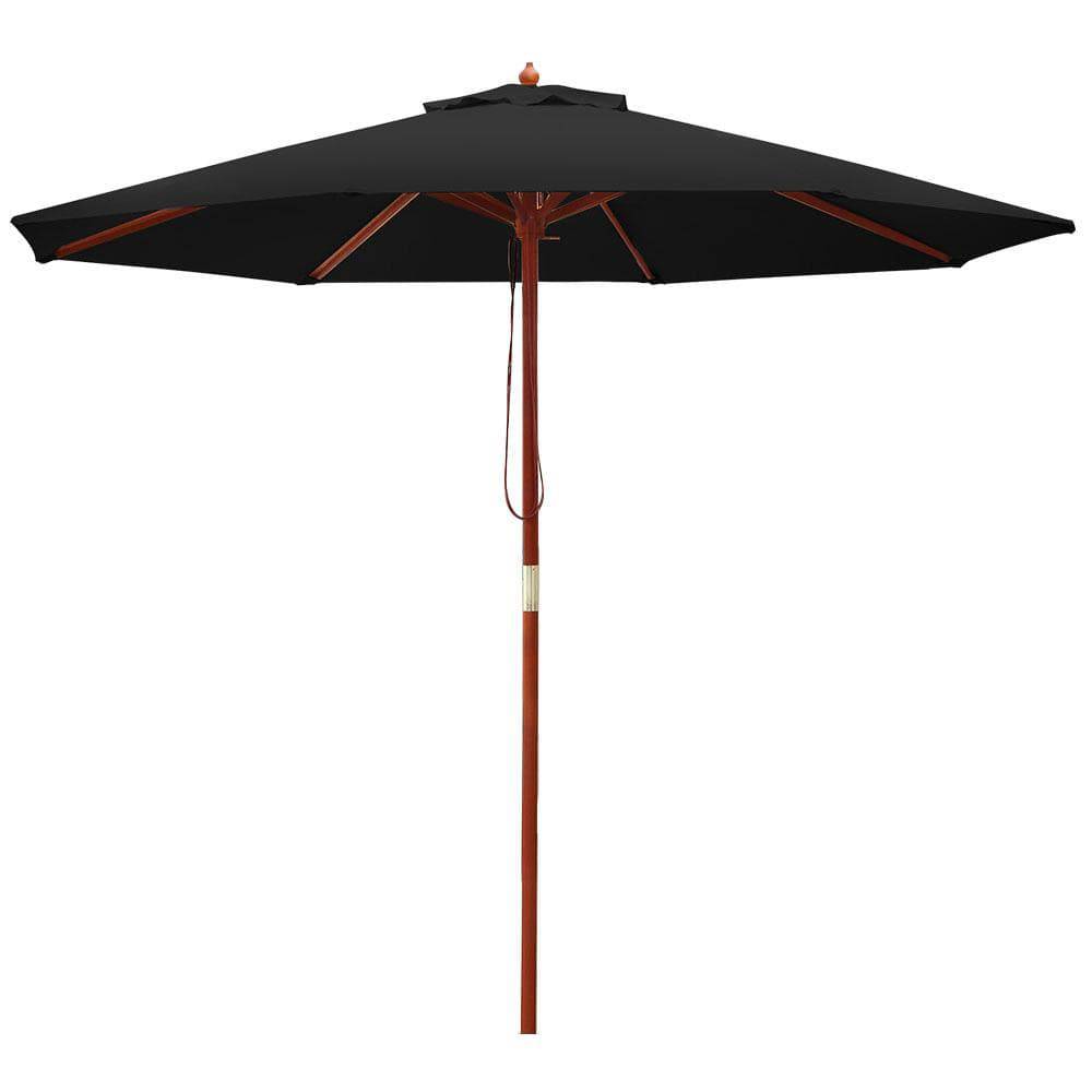 Instahut Outdoor Umbrella 2.7M Pole Cantilever Stand Garden Umbrellas Patio Black - Newstart Furniture