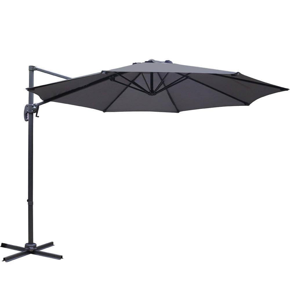 Instahut Outdoor Umbrella 3M Roma Cantilever Beach Furniture Garden 360 Degree Charcoal - Newstart Furniture