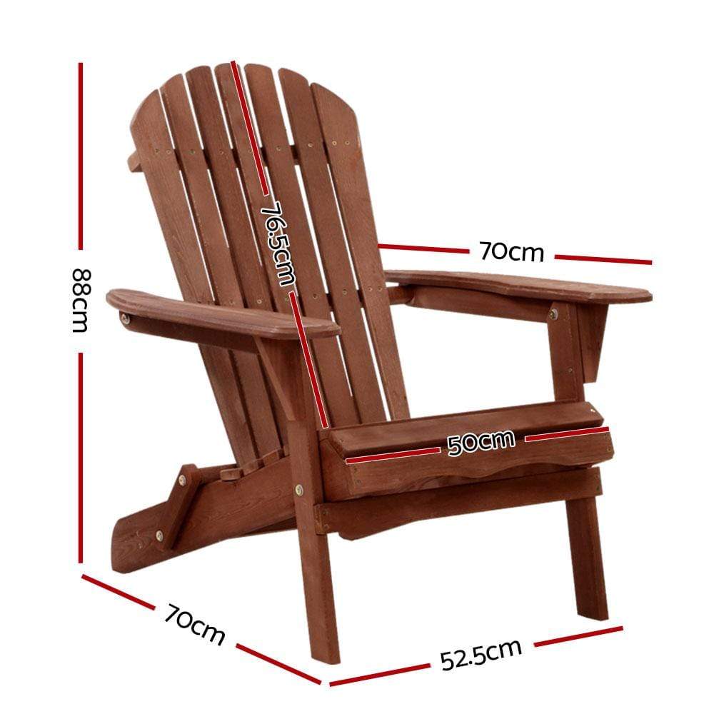 Gardeon Outdoor Furniture Beach Chair Wooden Adirondack Patio Lounge Garden - Newstart Furniture