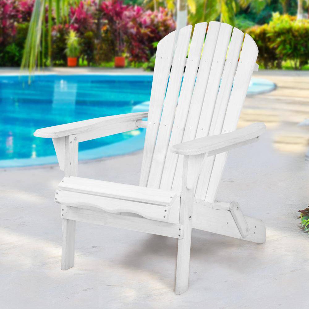 Gardeon Outdoor Furniture Adirondack Chairs Beach Chair Lounge Wooden Patio Garden - Newstart Furniture