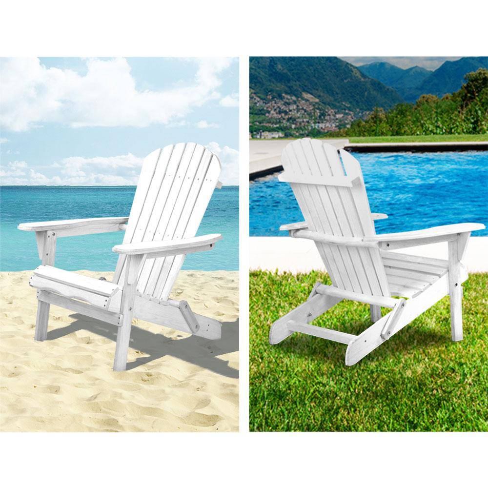 Gardeon Outdoor Furniture Adirondack Chairs Beach Chair Lounge Wooden Patio Garden - Newstart Furniture