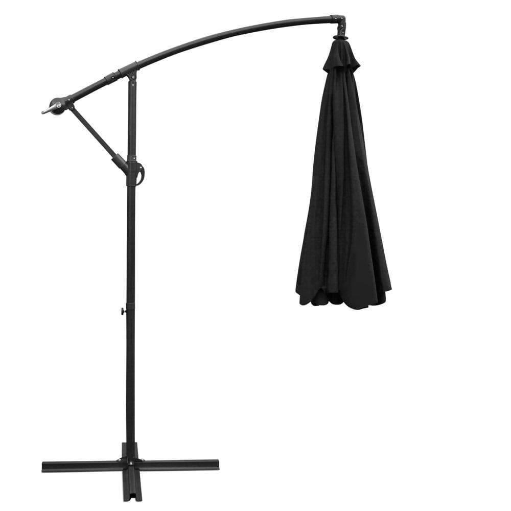 Instahut 3M Cantilevered Outdoor Umbrella - Black - Newstart Furniture