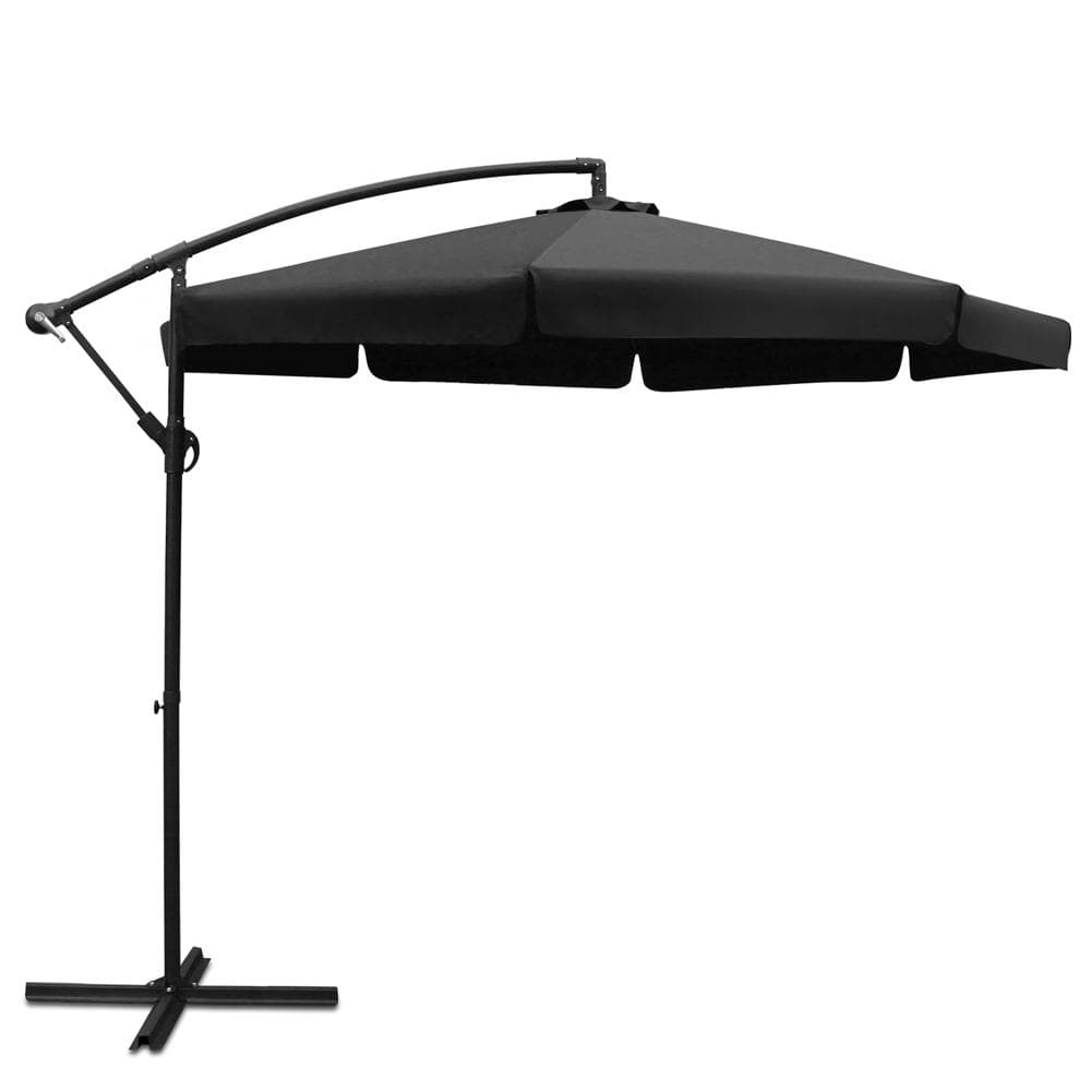 Instahut 3M Outdoor Umbrella - Black - Newstart Furniture