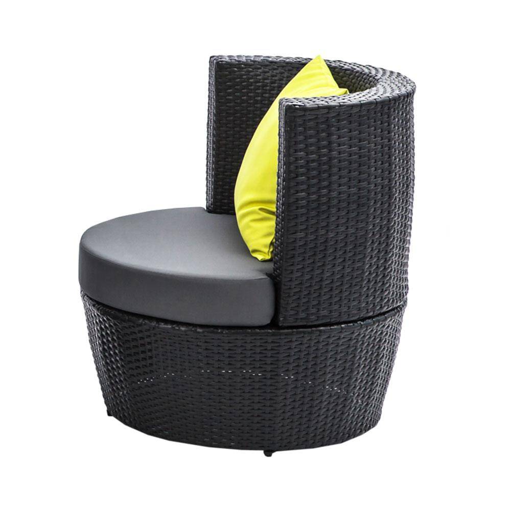 Gardeon 4 Piece PE Wicker Outdoor Set - Black - Newstart Furniture