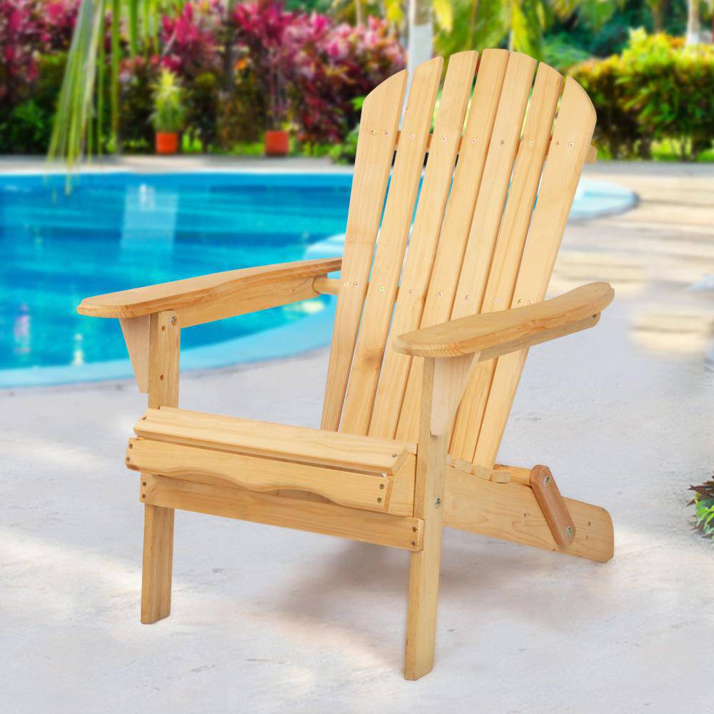 Gardeon Outdoor Chairs Furniture Beach Chair Lounge Wooden Adirondack Garden Patio - Newstart Furniture