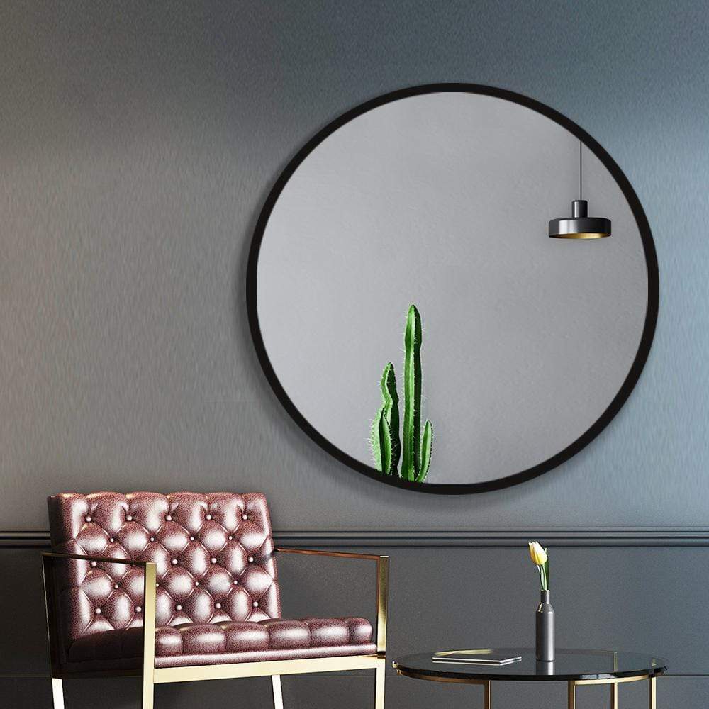 Embellir 90cm Wall Mirror Round Makeup mirrors Bathroom - Newstart Furniture