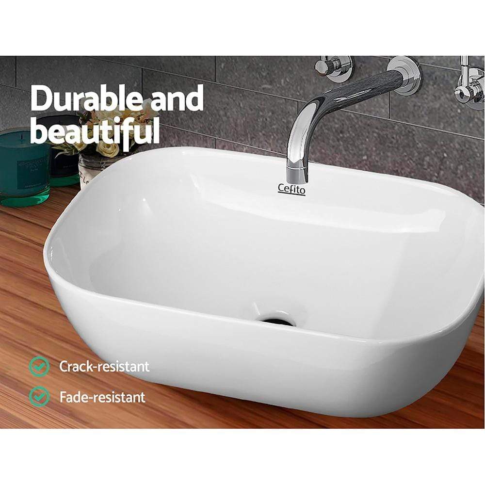 Cefito Ceramic Bathroom Basin Sink Vanity Above Counter Basins White Hand Wash - Newstart Furniture