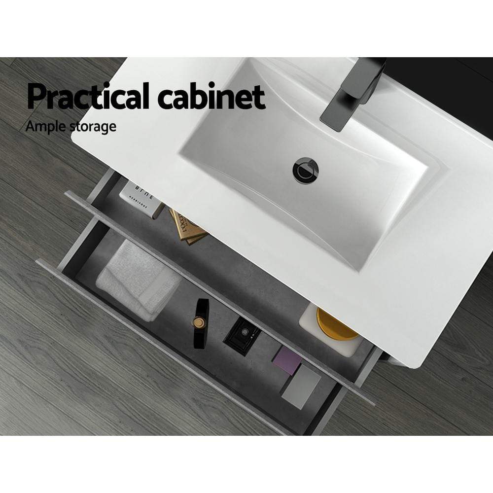 Cefito 900mm Bathroom Vanity Cabinet Basin Unit Sink Storage Wall Mounted Cement - Newstart Furniture