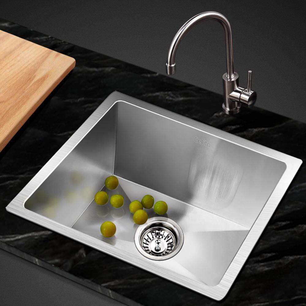 Cefito 36cm x 36cm Stainless Steel Kitchen Sink Under/Top/Flush Mount Silver - Newstart Furniture