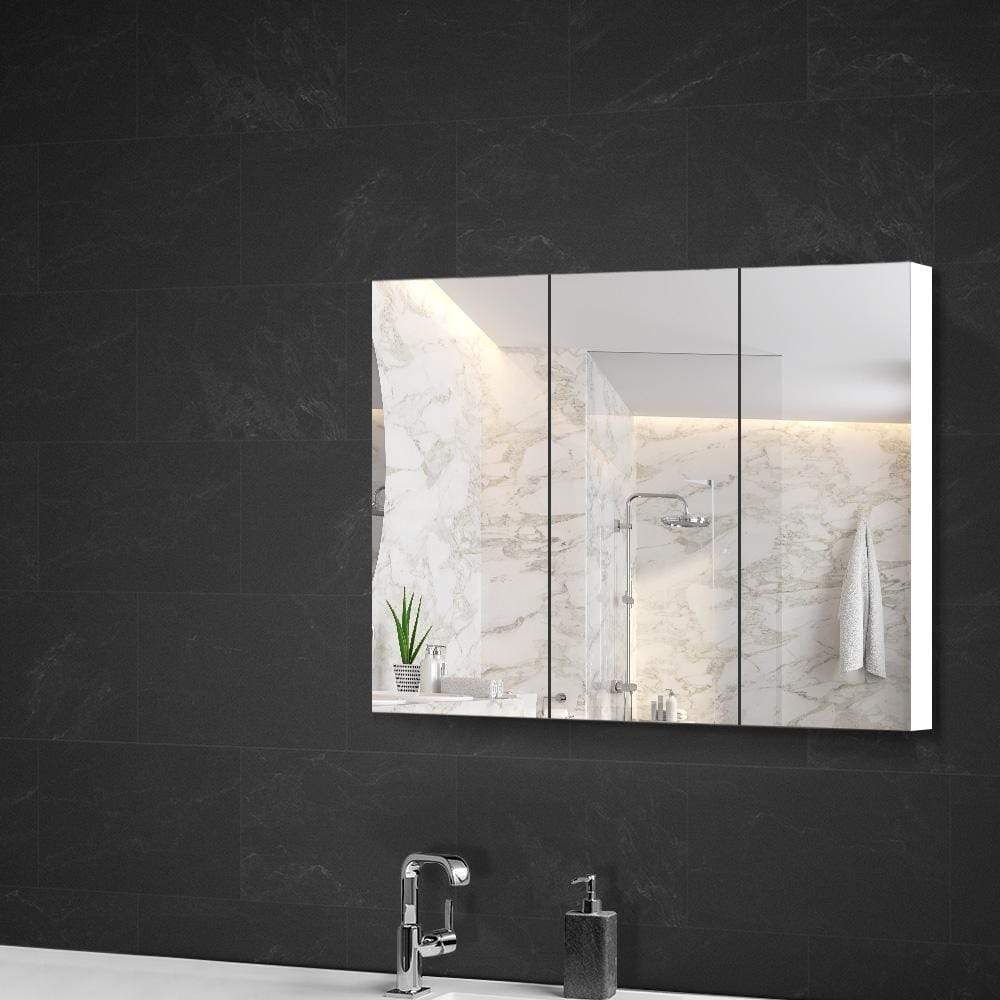 Cefito Bathroom Vanity Mirror with Storage Cabinet - White - Newstart Furniture
