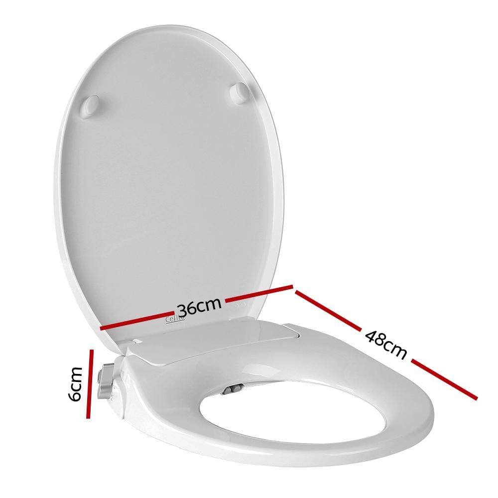 Non Electric Bidet Toilet Seat Bathroom  - White - Newstart Furniture