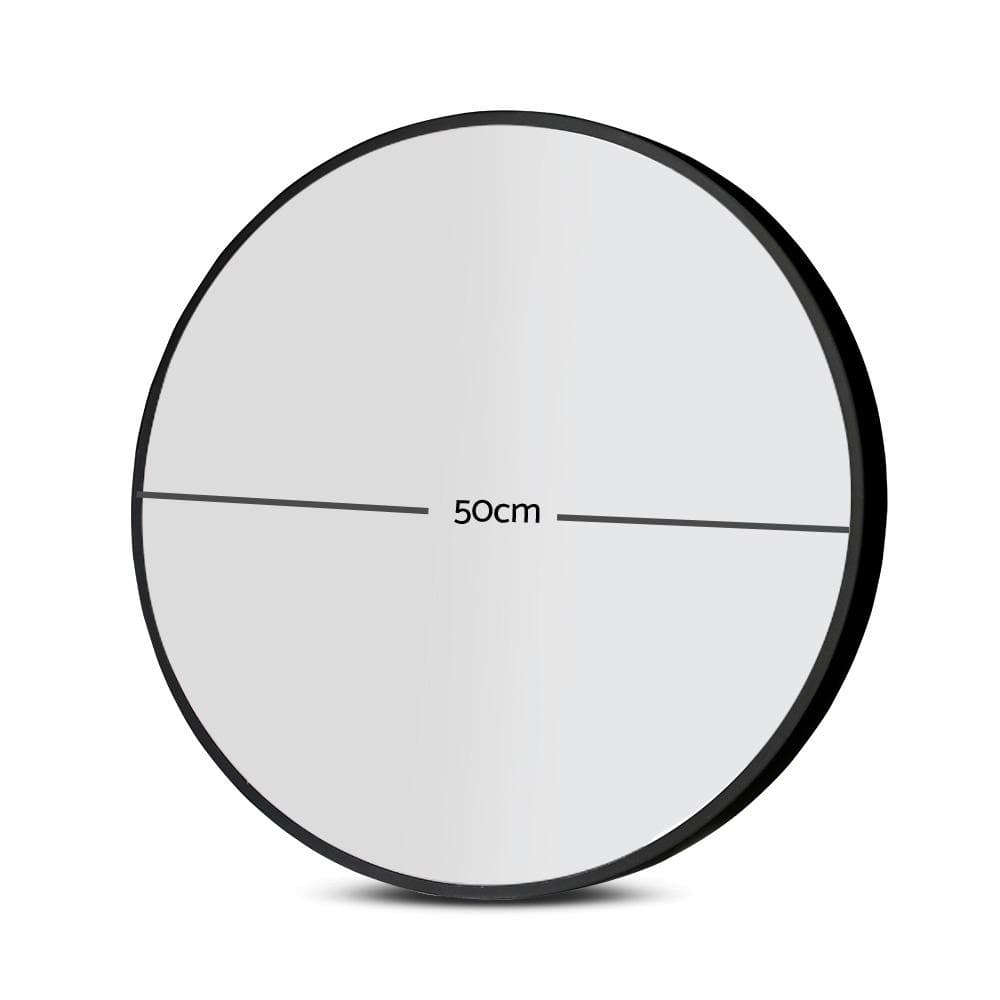 Embellir Round Wall Mirror 50cm Makeup Bathroom Mirror Frameless - Newstart Furniture