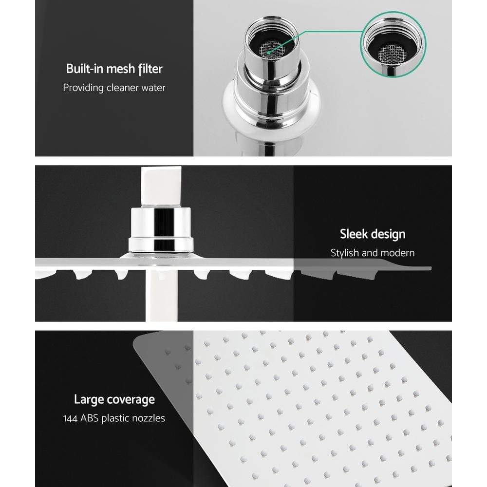 Cefito WELS 10'' Rain Shower Head Set Round Handheld High Pressure Wall Chrome - Newstart Furniture