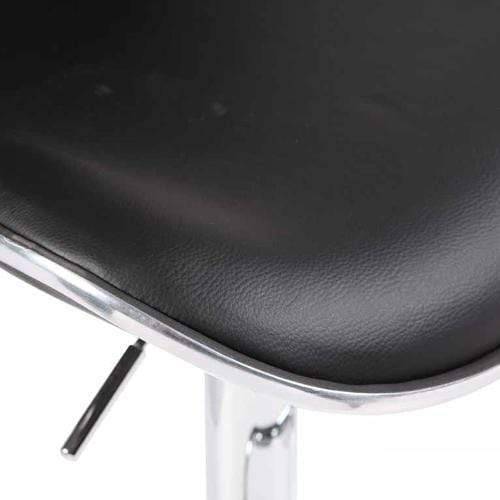 2X Black Bar Stools Faux Leather Mid High Back Adjustable Crome Base Gas Lift Swivel Chairs - Newstart Furniture