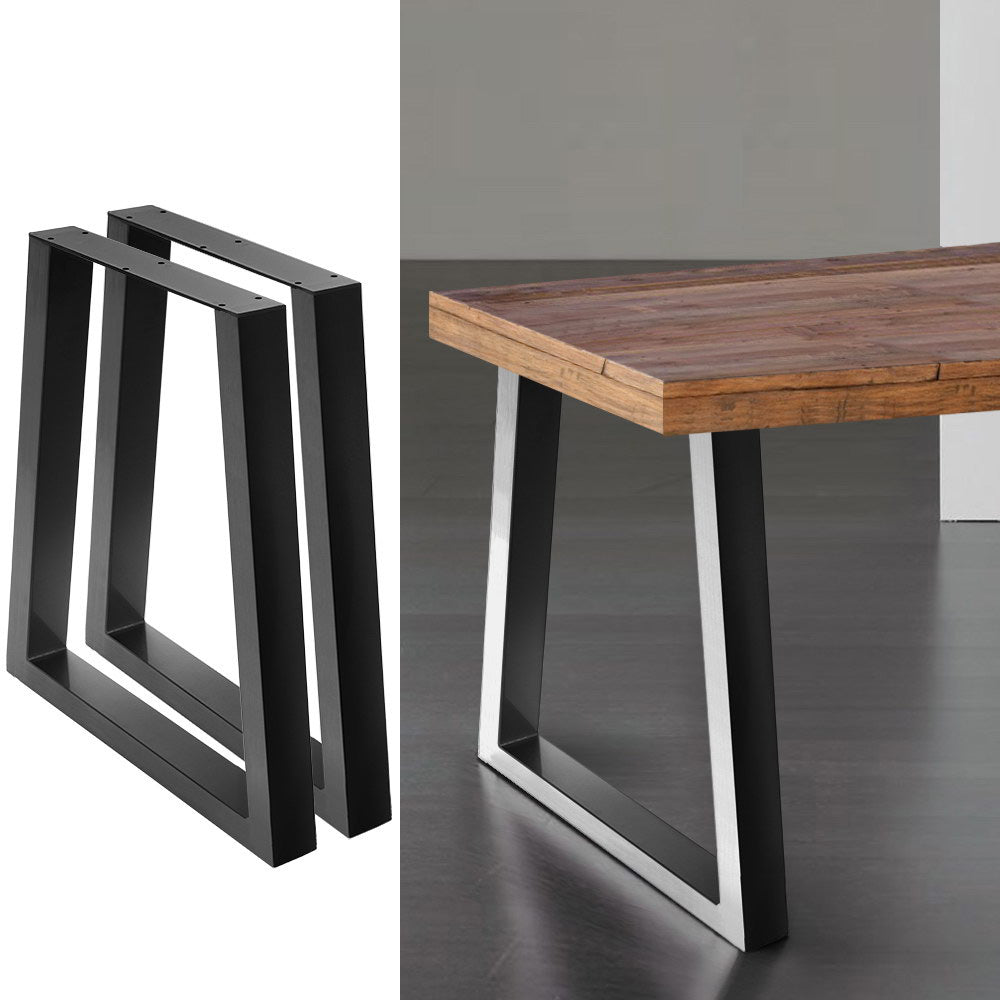 2x Coffee Dining Table Legs Steel Industrial Vintage Bench Metal Trapezoid 710MM - Newstart Furniture