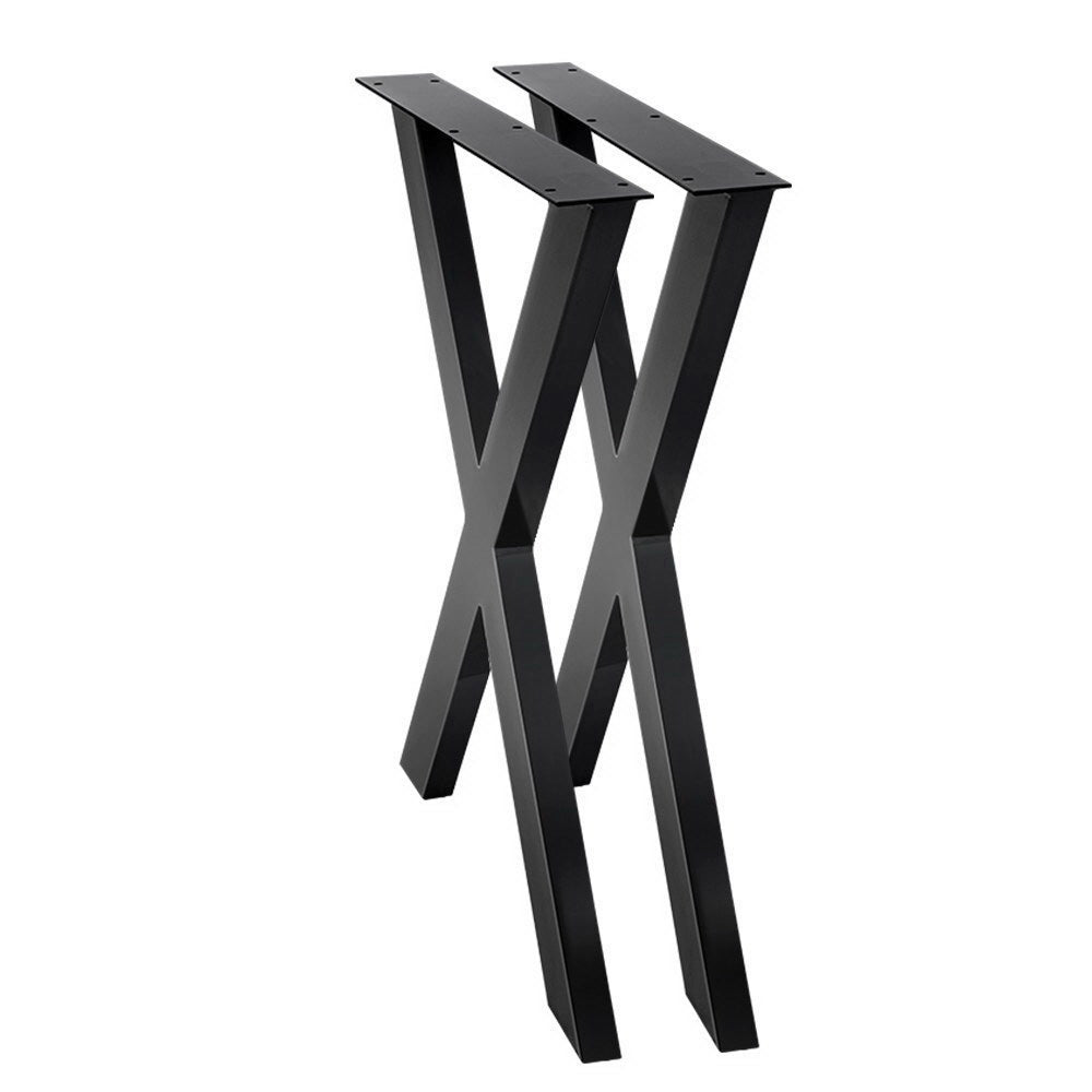 2x Metal Legs Coffee Dining Table Steel Industrial Vintage Bench X Shape 710MM - Newstart Furniture
