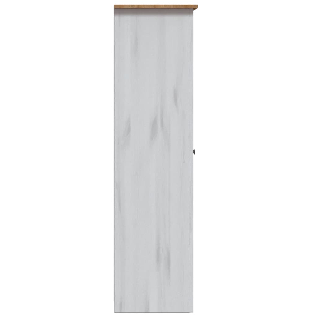 3-Door Wardrobe White 118x50x171.5 cm Pine Panama Range - Newstart Furniture