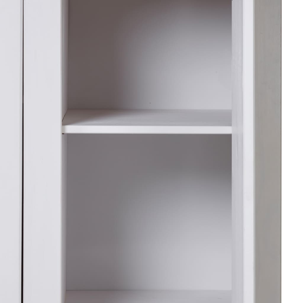 3-Door Wardrobe White 118x50x171.5 cm Pine Panama Range - Newstart Furniture