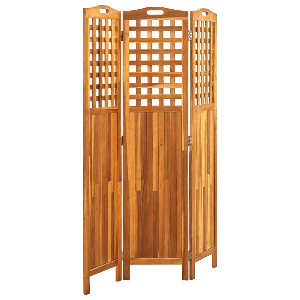 3-Panel Room Divider 121x2x170 cm Solid Acacia Wood - Newstart Furniture