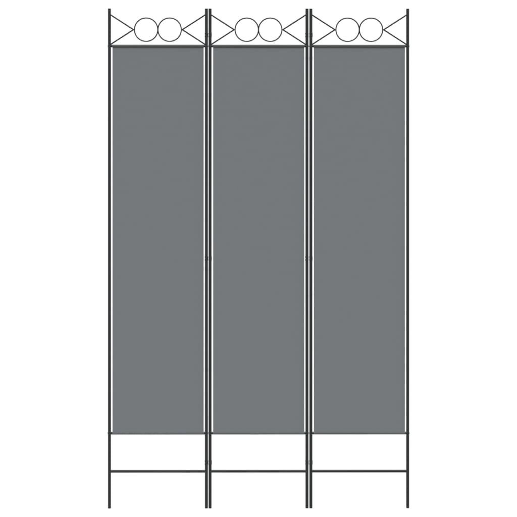 3-Panel Room Divider Anthracite 120x200 cm Fabric - Newstart Furniture