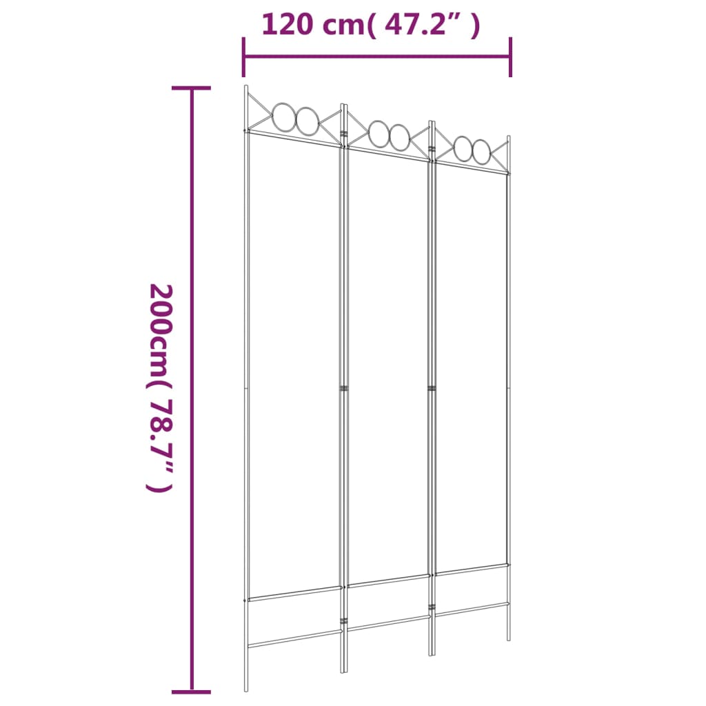 3-Panel Room Divider Anthracite 120x200 cm Fabric - Newstart Furniture