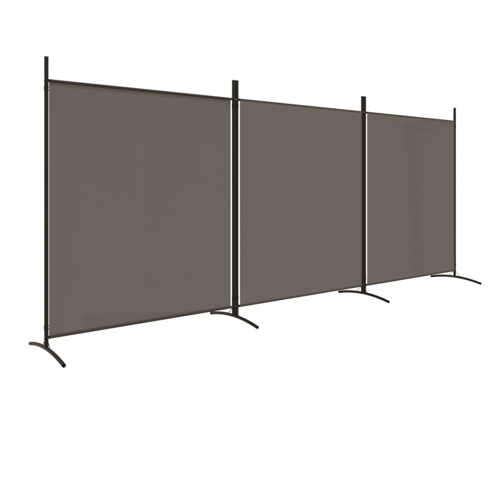 3-Panel Room Divider Anthracite 525x180 cm Fabric - Newstart Furniture