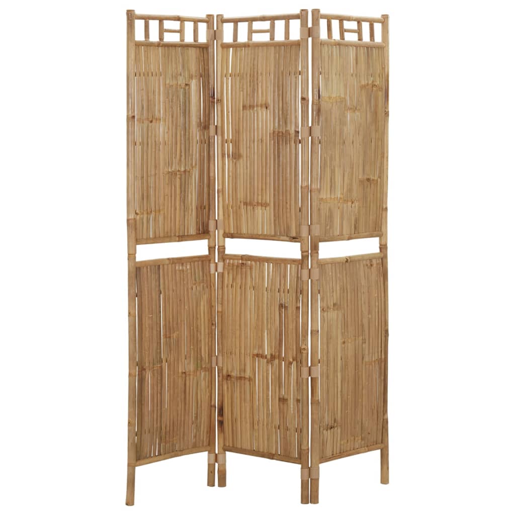 3-Panel Room Divider Bamboo 120x180 cm - Newstart Furniture