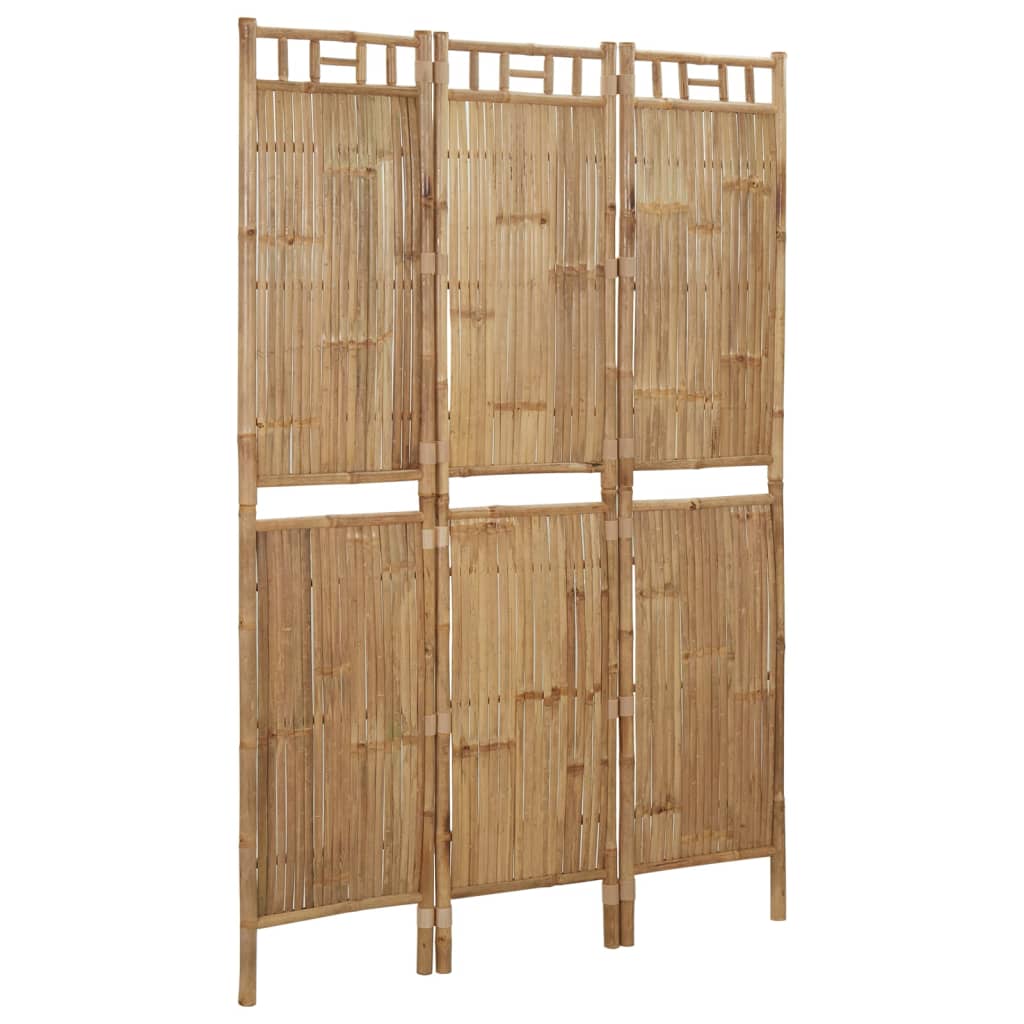 3-Panel Room Divider Bamboo 120x180 cm - Newstart Furniture