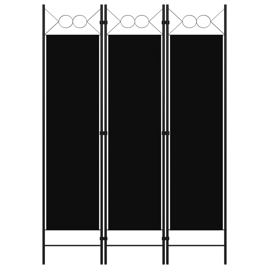 3-Panel Room Divider Black 120x180 cm - Newstart Furniture