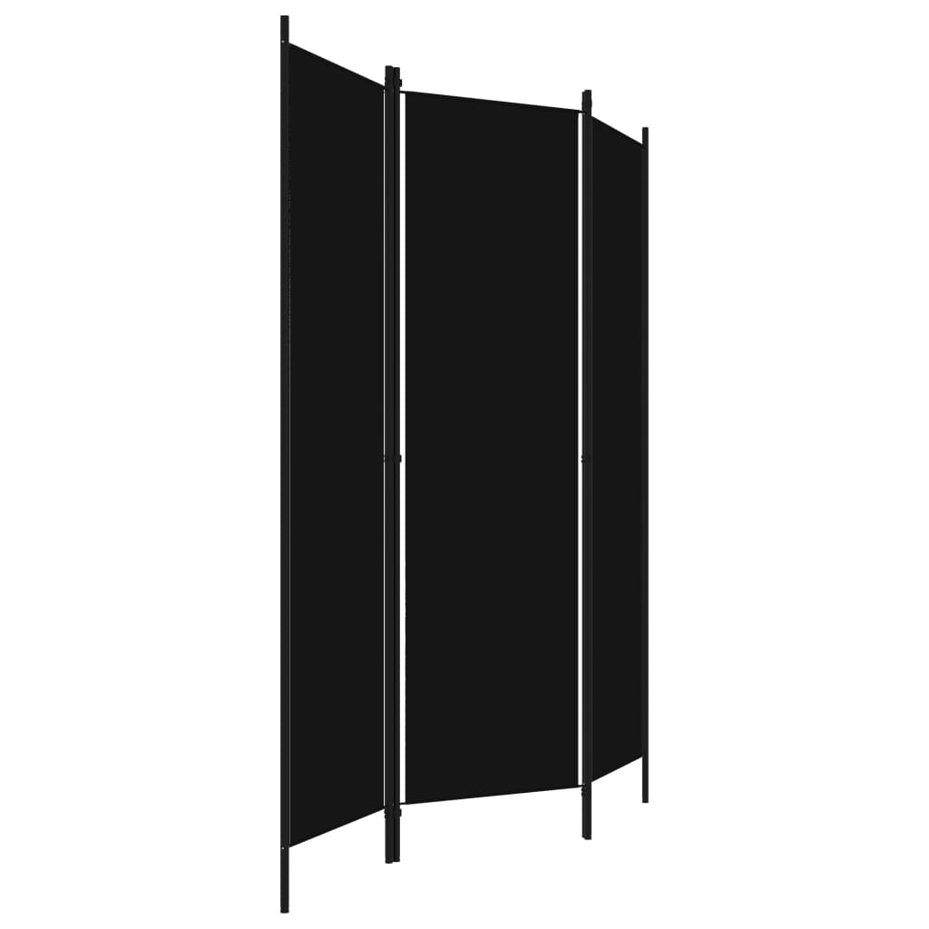 3-Panel Room Divider Black 150x180 cm - Newstart Furniture