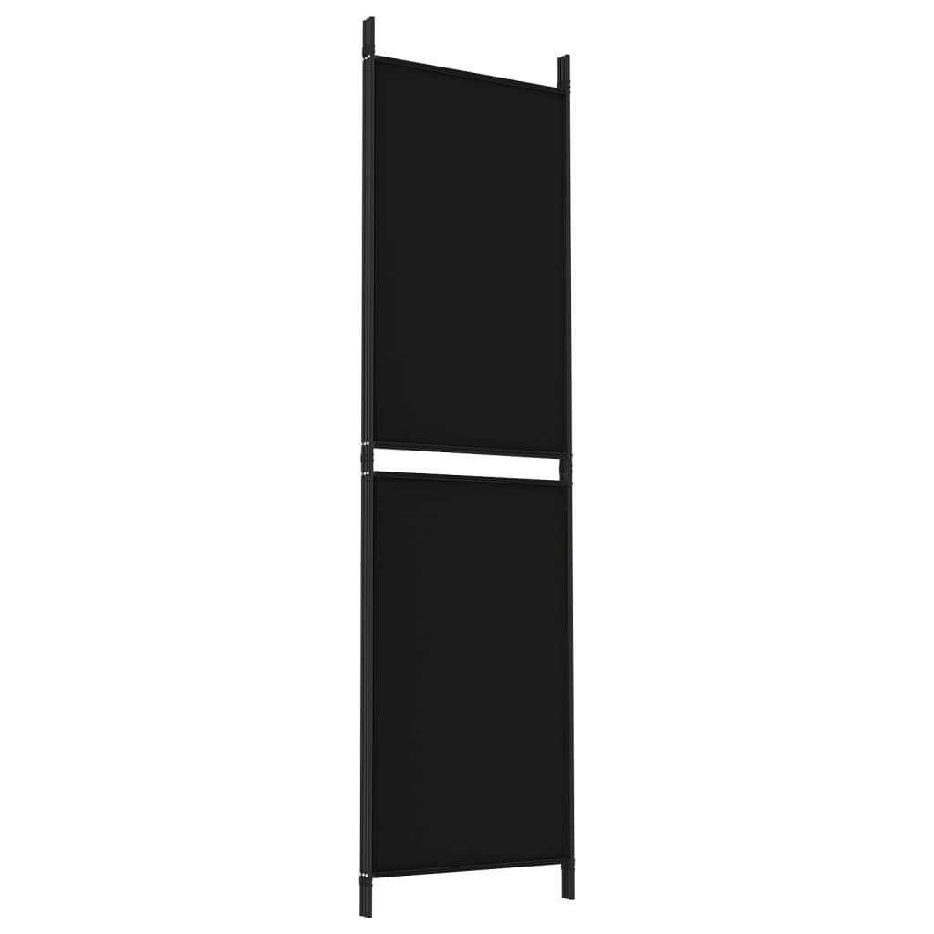 3-Panel Room Divider Black 150x180 cm Fabric - Newstart Furniture