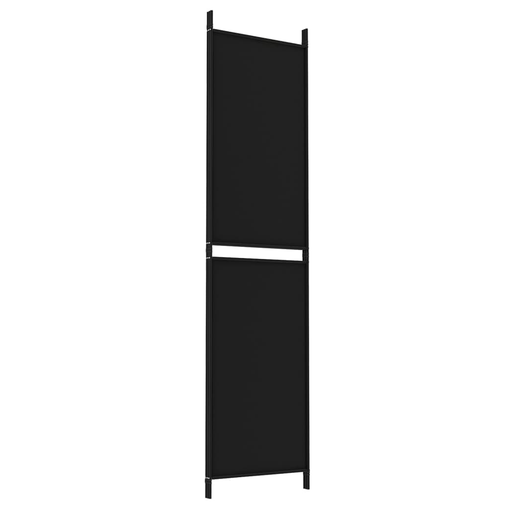 3-Panel Room Divider Black 150x200 cm Fabric - Newstart Furniture