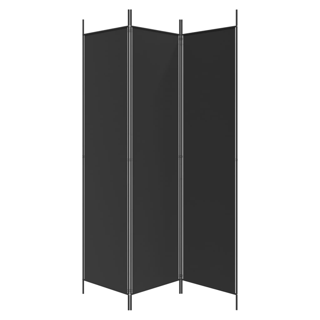 3-Panel Room Divider Black 150x200 cm Fabric - Newstart Furniture