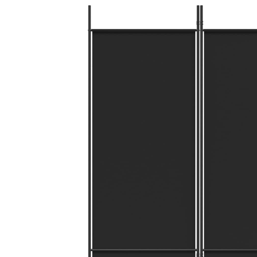 3-Panel Room Divider Black 150x220 cm Fabric - Newstart Furniture