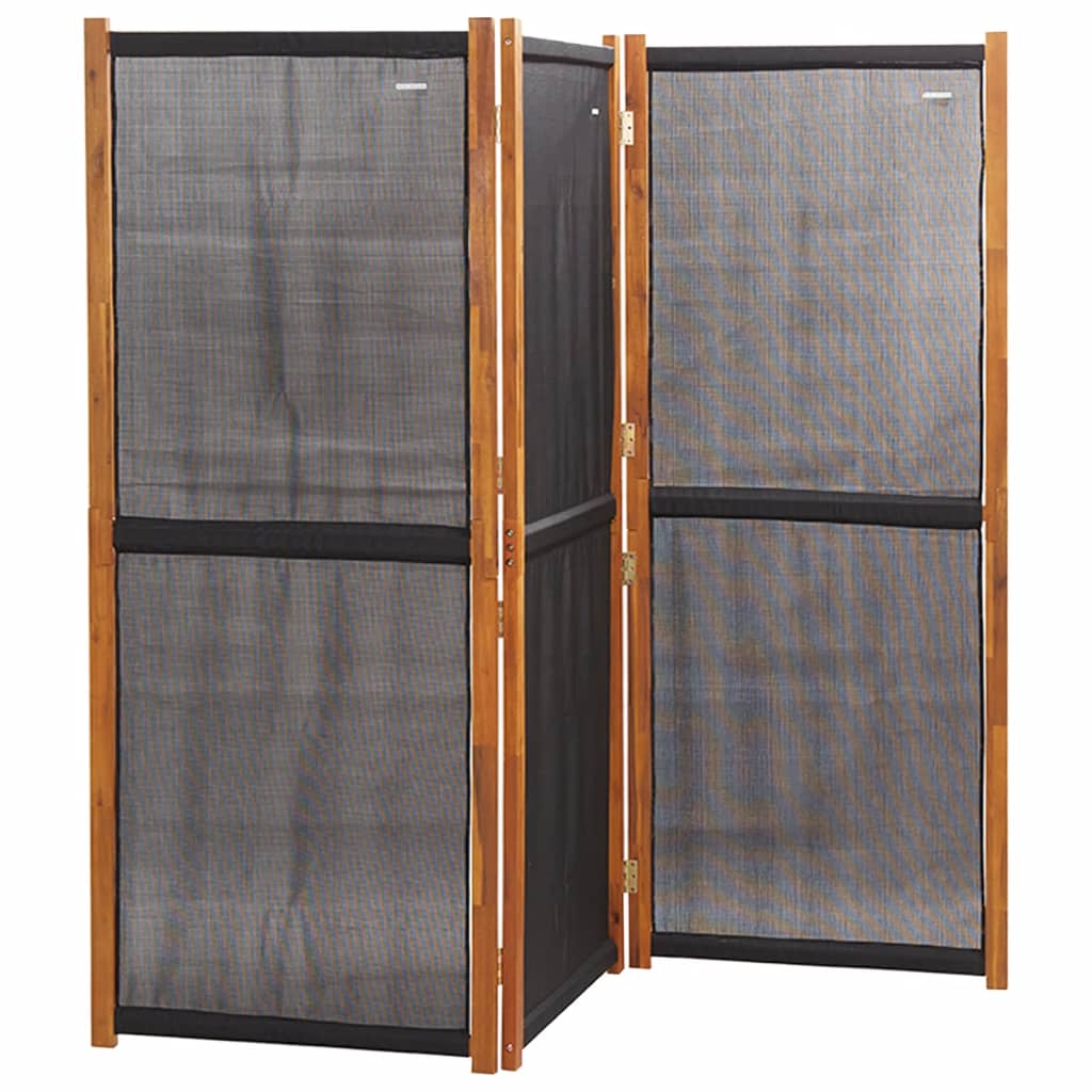 3-Panel Room Divider Black 210x180 cm - Newstart Furniture