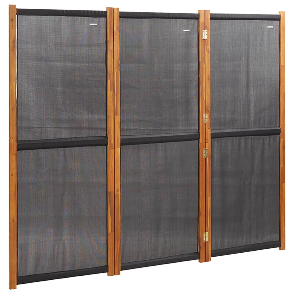 3-Panel Room Divider Black 210x180 cm - Newstart Furniture