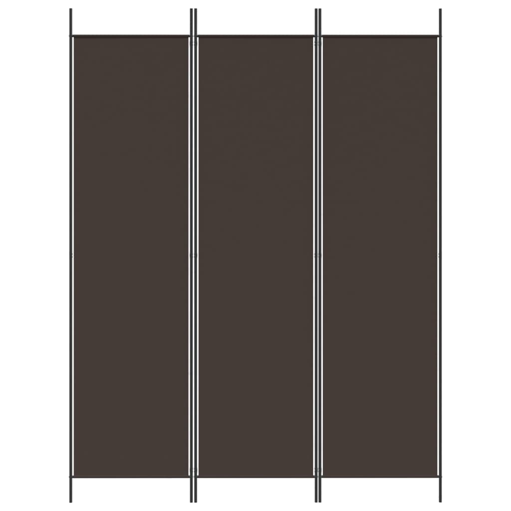 3-Panel Room Divider Brown 150x200 cm Fabric - Newstart Furniture