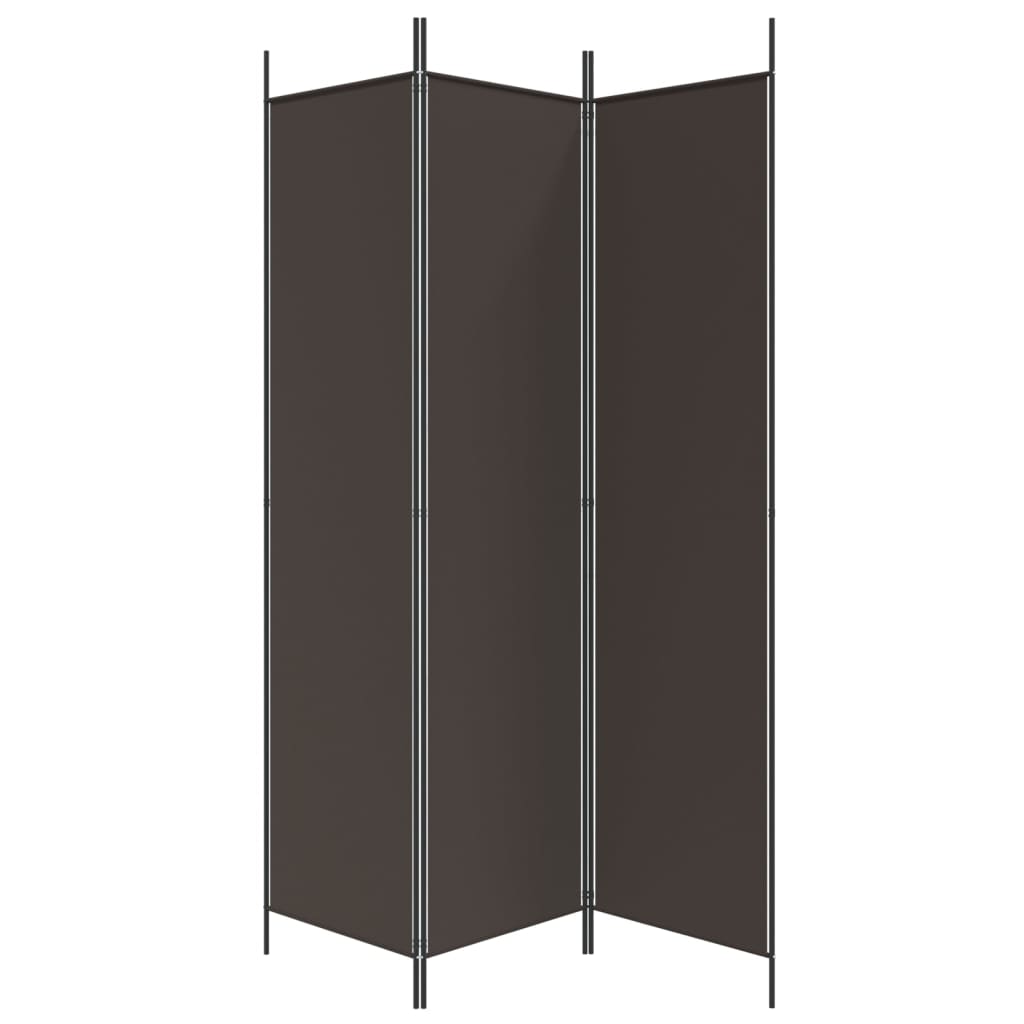 3-Panel Room Divider Brown 150x200 cm Fabric - Newstart Furniture