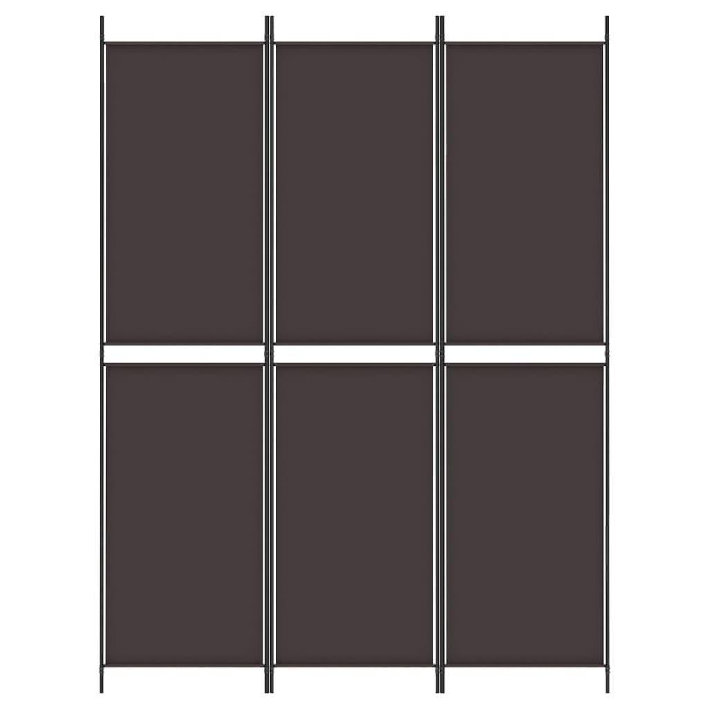 3-Panel Room Divider Brown 150x200 cm Fabric - Newstart Furniture